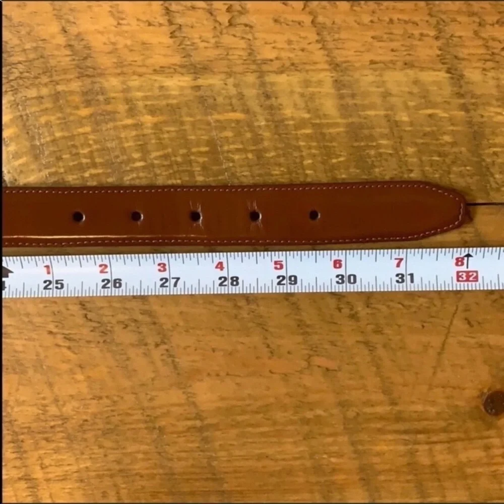Talbots brown leather belt with silver accents Size Small